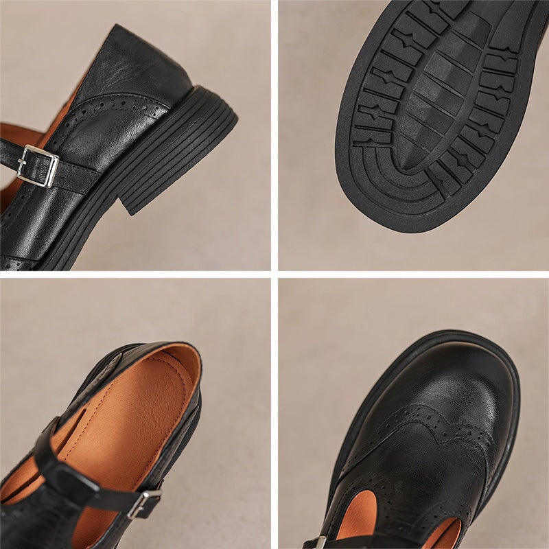 Ava&Rose™| Risla Leather Mary Janes