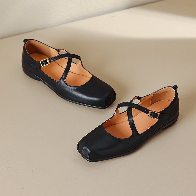 Ava&Rose™| Edith Leather Mary Janes